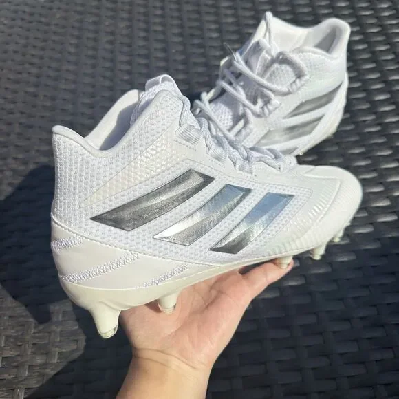 Adidas Freak Carbon Mid White Silver Metallic Men's Football Shoes EE7133 Size 8
